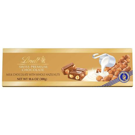 Barra de Chocolate ao Leite Lindt Swiss Premium com Avelã (300g)