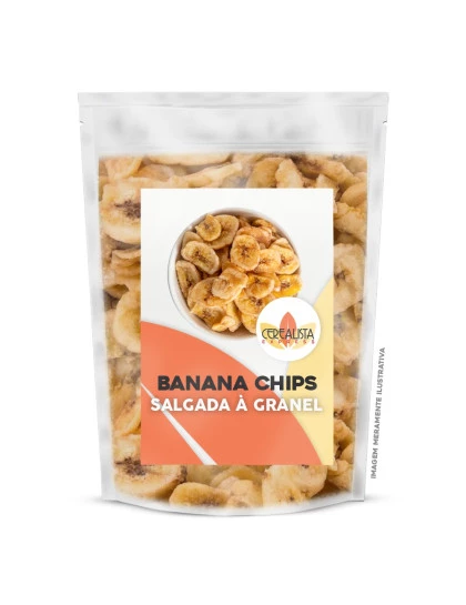 Banana Chips Assada e Salgada Embalagem