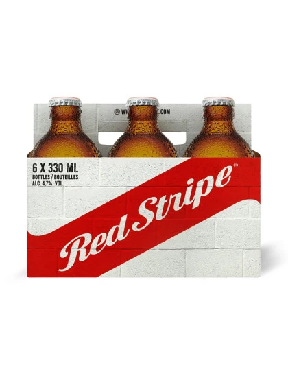 Pack 6un Cerveja Jamaicana Red Stripe Lager 330ML
