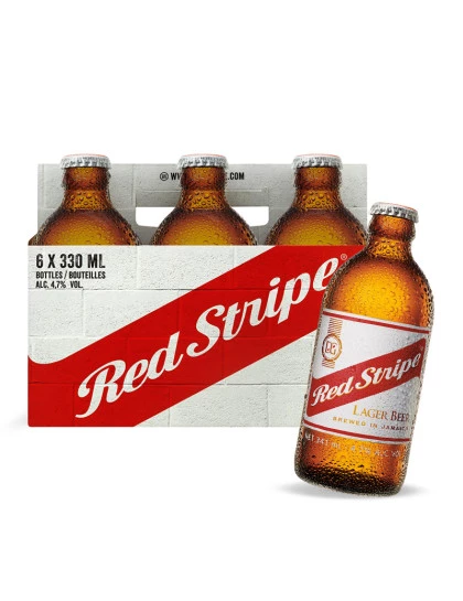 Pack 6un Cerveja Jamaicana Red Stripe Lager 330ML