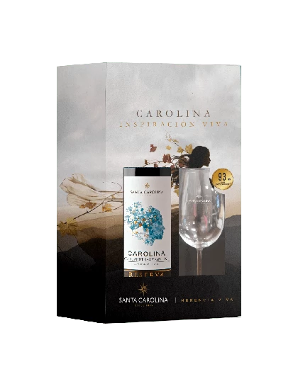 Kit Vinho Tinto Chileno Carolina Reserva Cx + Taça 750ml
