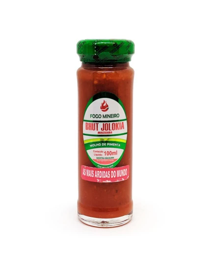 Molho de Pimenta Bhut Jolokia Macerada Fogo Mineiro 100ml