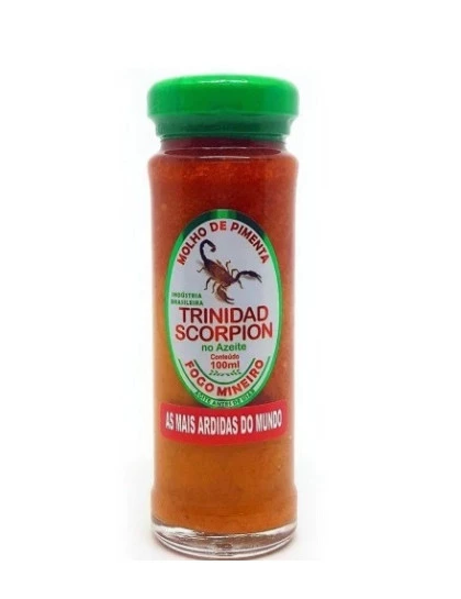 Molho de Pimenta Trinidad Scorpion no Azeite Fogo Mineiro 100ml