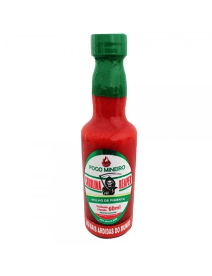 Molho de Pimenta Carolina Reaper Fogo Mineiro 60ml