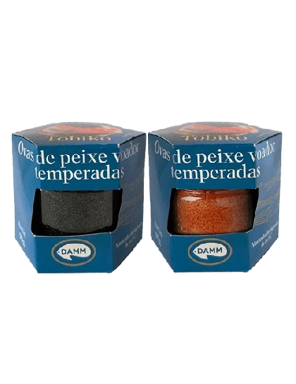 Kit Ovas De Capelin Voador Vermelha e Preta Damm 90g
