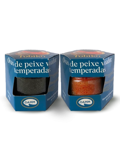 Kit Ovas De Capelin Voador Vermelha e Preta Damm 90g 