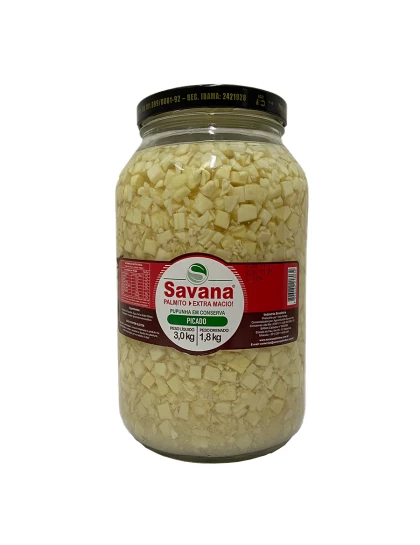 Palmito Pupunha Picado Savana 1,8kg