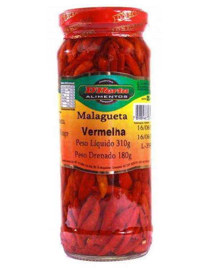 Pimenta Malagueta Vermelha D'horta 180g