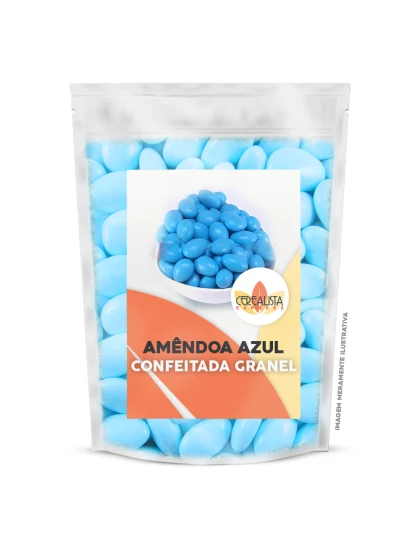 Amêndoa Confeitada Cor Azul Embalagem