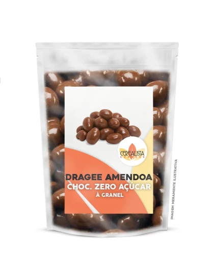 Dragee de Amêndoa Chocolate Zero Açúcar a Granel Pacote