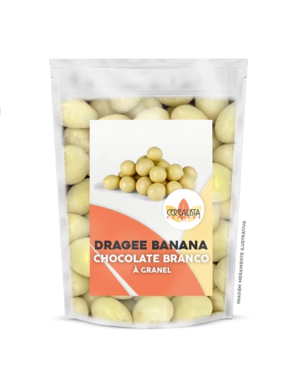 Dragee Banana Passa Chocolate Branco a Granel Pacote