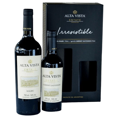 Kit Vinho Alta Vista Malbec 750ml e Cabernet Sauvignon 375ml