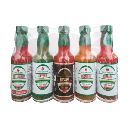 Kit Pimentas Fogo Mineiro 5un. 60ml