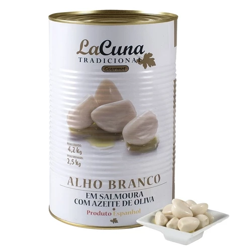 Alho Espanhol em Salmoura com Azeite De Oliva La Cuna 4,2Kg