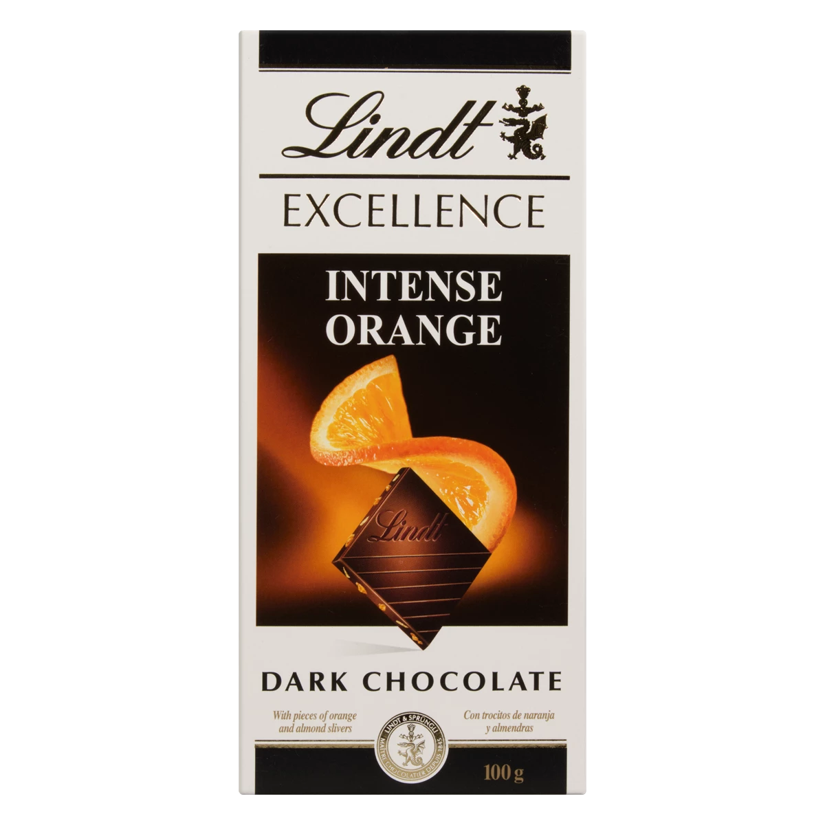 Barra de Chocolate Suiço Excellence Orange Intense Dark Lindt (100g)