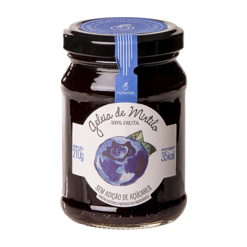 Geleia de Mirtilo Artesanal S/ Açúcar Myberries 210g