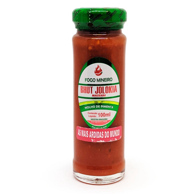 Molho de Pimenta Bhut Jolokia Macerada Fogo Mineiro 100ml