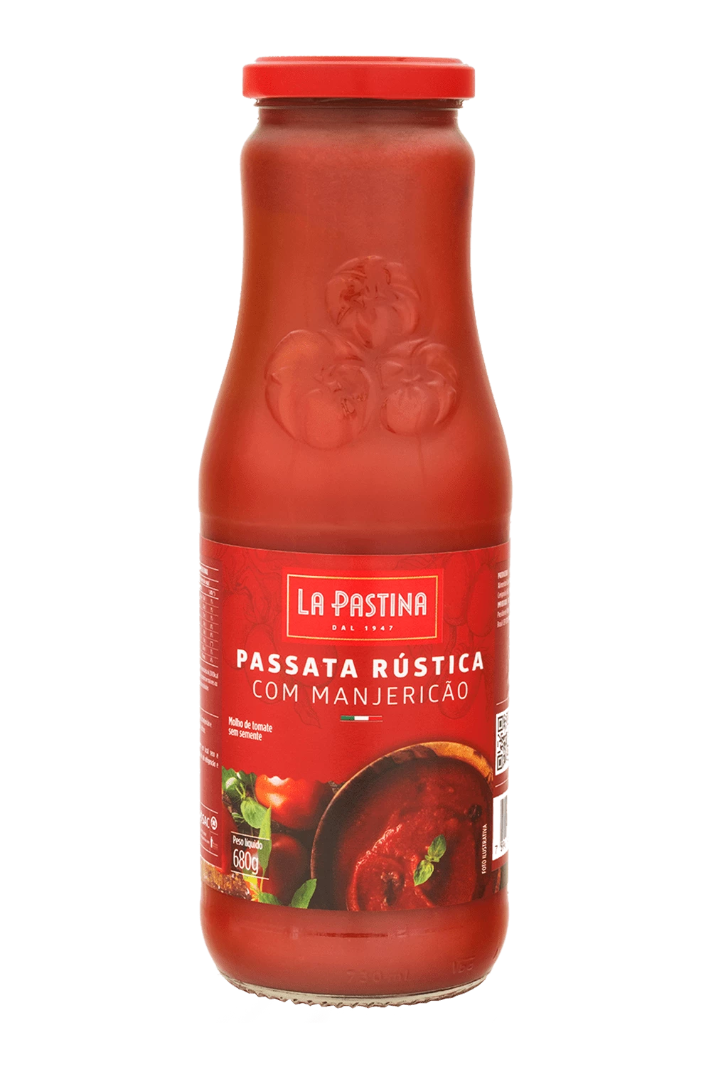 Molho de Tomate C/ Manjericão Passata Rústica La Pastina 680g 