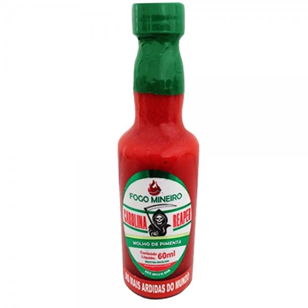 Molho de Pimenta Carolina Reaper Fogo Mineiro 60ml