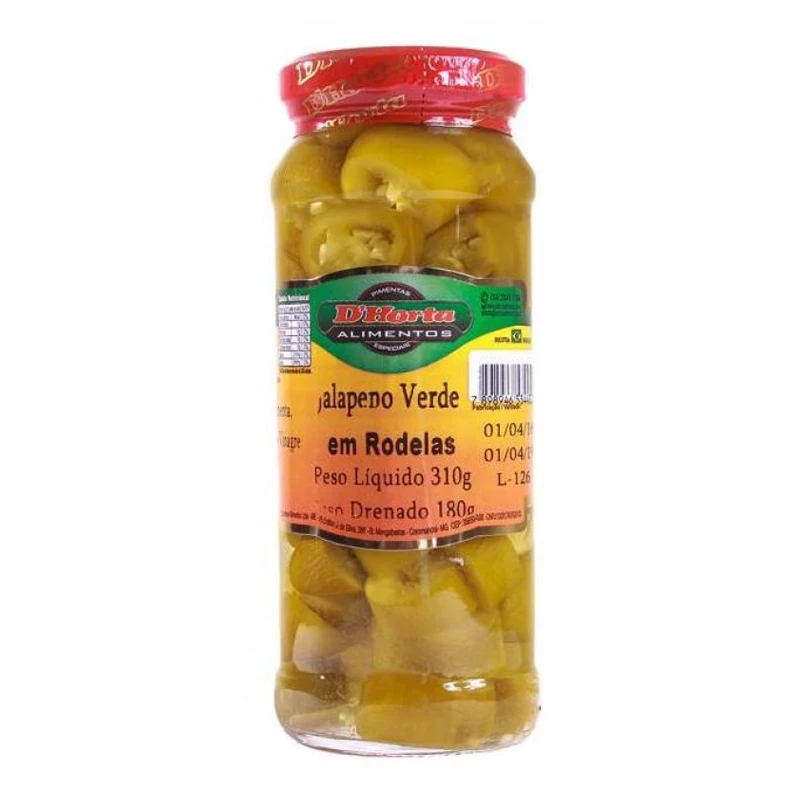 Pimenta Jalapeño Verde Rodela D'horta 140g