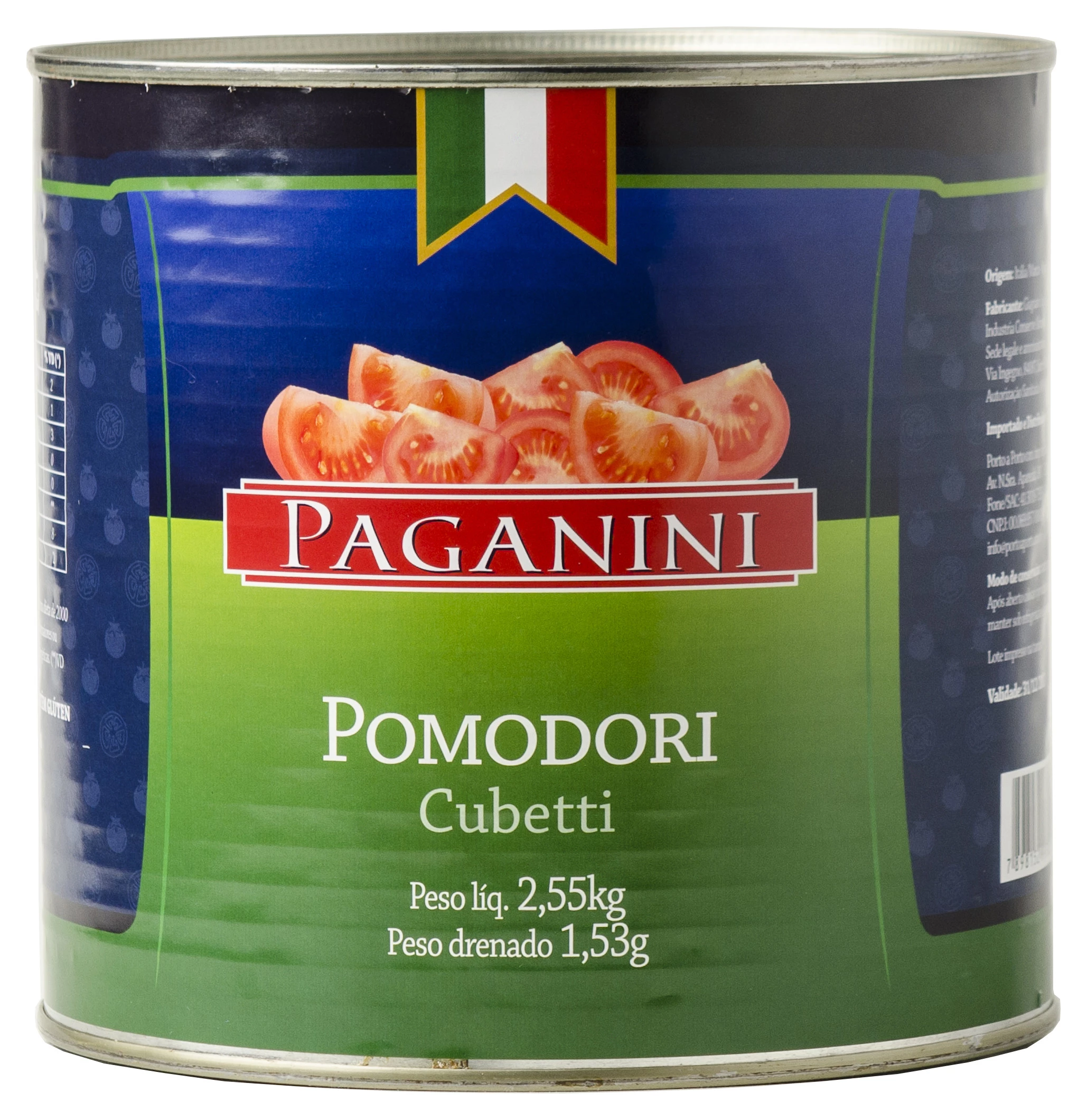 Pomodori Pelati em Cubos Paganini 2,55kg