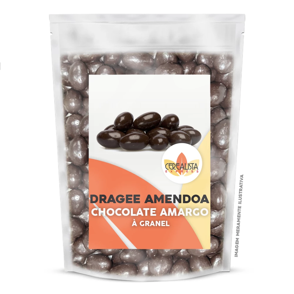 Dragee de Amêndoa Chocolate Amargo a Granel 
