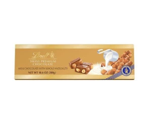 Barra de Chocolate ao Leite Lindt Swiss Premium com Avelã (300g)