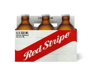 Pack 6un Cerveja Jamaicana Red Stripe Lager 330ML 