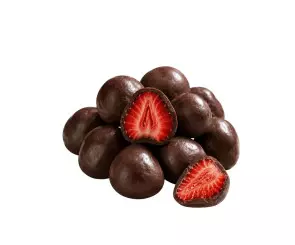 Dragee de Morango Chips Liofilizado com Chocolate Zero Açúcar